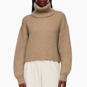 Aritzia Babaton Guell Funnel Sweater Oversized Cropped Turtleneck Sweater
